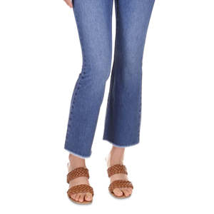 Jeans Cropped Svasati Blu da Donna Michael Kors, Taglia 12 Petite, Stile High Street, in Denim Traspirante con Decorazioni a Bottoni, Vestibilità Skinny - Product Image 3