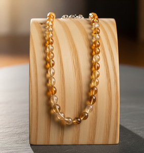 Collar de cuentas de citrino Natural de 18 pulgadas de tendencia para mujer oro 925 Plata anudado a mano diseño geométrico moda de moda - Product Image 2