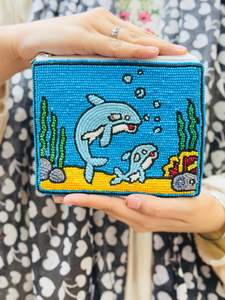 Bolso pequeño de Valencia con cuentas blancas y naranjas bordado artesanal de primera calidad elegante hermoso nuevo diseño de Hiba Enterprises - Product Image 5