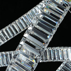 Lustre en cristal suspendu moderne de luxe sur mesure, design LED, perles, luminaires suspendus pour hôtel, villa, escalier, villa - Product Image 6