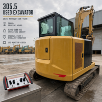 En stock, excavatrice compacte d'occasion 305.5 compatible avec télécommande industrielle, réservoir de carburant de 165 L pour travaux municipaux