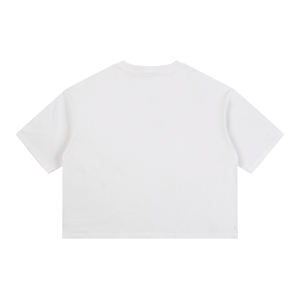 OEM/ODM 250Gsm T-shirt court à col blanc en coton épais pour hommes coupe ample court Style décontracté imprimé Options solides disponibles - Product Image 2