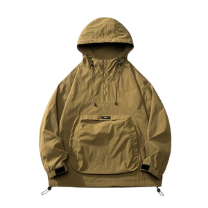 Veste décontractée pour hommes de la marque de mode américaine avec capuche patchwork couleur contrastée col montant pour le printemps/automne - Product Image 2