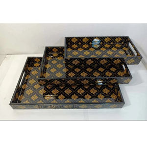 Top vente nouvelle conception taille personnalisée plateau de service en bois collations thé plateau à boire pour la maison table bureau cuisine but - Product Image 5