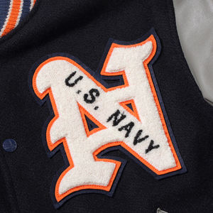 OEM Embroidery Patches Custom Men Letterman Jacket Leather Sleeves Street Plus Size Coat Varsity Jacket - Product Image 5