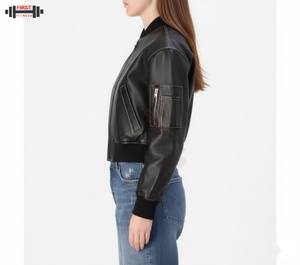Chaqueta de Cuero 100% Real para Mujer, Nueva, Casual y Elegante, Chaqueta de Cuero Genuino en Empaque Premium, Chaqueta de Cuero Personalizada para Mujer - Product Image 3
