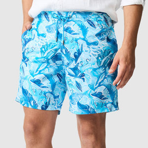Shorts de bain pour hommes personnalisés OEM, séchage rapide, confortables, élégants, motif uni, logo frontal, glands, cordon de serrage de haute qualité - Product Image 2