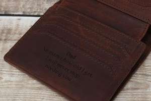 Cartera clásica genuina de piel de vaca para hombre, diseño minimalista Delgado personalizado, billetera plegable de lujo, cuero genuino Vintage, 2017 - Product Image 3