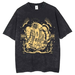 Camiseta de algodón de manga corta extragrande para hombre con estampado vintage de serpiente dorada, cuello redondo, diseño estampado, ecológica y transpirable - Product Image 1