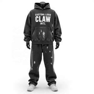 Vente en gros de haute qualité sweats à capuche personnalisés ensemble de pantalons de survêtement unisexe hommes femmes jogging logo personnalisé imprimé respirant survêtement - Product Image 3