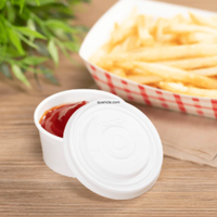 Gobelets à sauce jetables à double paroi de 2 oz en bagasse de canne à sucre, personnalisables, durables, à faible coût et format de poche, vente en gros