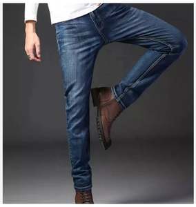 Pantalons en jean pour hommes de marque en gros, design droit, vêtements de rue tendance, jean respirant pour hommes - Product Image 3