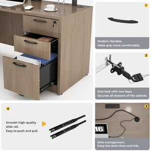 Modular U-Shaped Executive Desk with Engineered Wood Computer Workstation DESK-0089 - Product Image 5