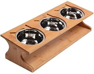 Support de bol pour animaux de compagnie en bois personnalisé |   OEM/ODM disponible |   Direct d'usine - Product Image 1