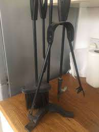 Ensemble d'outils en fer et support extérieur Fireset Fire Pit Stand Pinces rustiques Pelle - Product Image 3