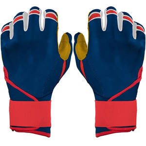 Gants de frappeur de baseball et de softball en cuir de vachette professionnels sur mesure avec manchette longue et protection des mains - Product Image 1