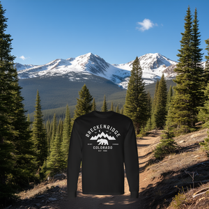T-shirt a maniche lunghe Breckenridge Co Bear Mountain, girocollo, abbigliamento promozionale unisex per adulti - Product Image 4