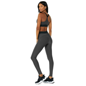 Quick Drying Solid Breathable Yoga Sets High Quality Customizable <b>Back</b> Logo Spandex/Nylon 2-Piece Plus Size Eco-Friendly - Product Image 3