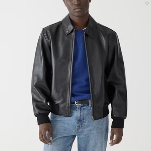 Chaqueta de cuero de manga larga para hombre más vendida en invierno negro 2024 con múltiples bolsillos Venta directa de fábrica Nuevo diseño - Product Image 4