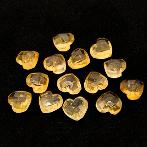 Piedra preciosa con forma de corazón tallada a mano facetada de citrino de grado AAA para la fabricación de joyas, cuentas de Briolette talladas a mano de piedras preciosas sueltas de citrino de 10mm - Product Image 3