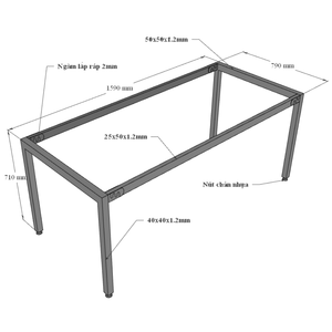 Uconcept HBUC052 160x80cm Industrial-Contemporary Plywood Conference <b>Table</b> with Adjustable Iron Legs for Hotels Conference Rooms - Product Image 5