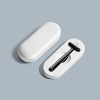Coque de rasoir moulée en pulpe, biodégradable, blanche, à couvercle rabattable, pour emballage de rasoirs, vente en gros, direct usine