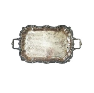 Accessoires de restaurant et d'hôtel Plateau de service alimentaire en laiton en métal de luxe Design de forme carrée avec poignée Personnalisation des fournitures - Product Image 4