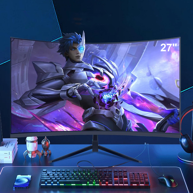 Custom 27 Inch Gaming Monitor with 1ms Response Time 75Hz/144Hz/165Hz LED LCD Desktop Computer Display Curved 144ip IPS Panel