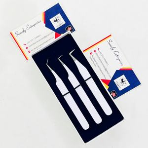 Pinzas para Pestañas Somofy Enterprises con Recubrimiento Blanco - Acero Inoxidable de 10 mm, Precisión, Duraderas, Puntas Lisas/Serradas/Dentadas, Logotipo Personalizado - Product Image 4