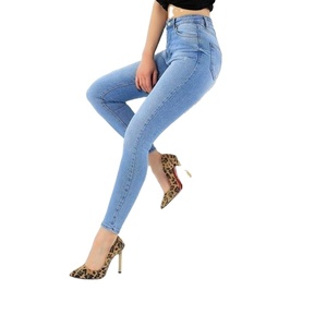 Pantalones vaqueros ajustados lavados personalizados para mujer, pantalones vaqueros rectos holgados para mujer, pantalones vaqueros de pierna ancha elásticos de cintura alta, pantalones vaqueros - Product Image 1