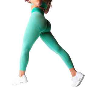 Leggings Deportivos Transpirables de Cintura Media Estilo Inglés para Mujer, Pantalones de Alto Rendimiento sin Costuras para Entrenamiento de Verano, Yoga y Fitness - Product Image 4