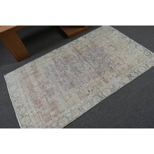 Tapis Vintage en Laine Turque 3.5ft X 6.1ft Beige Patchwork Tapis de Salon Tissage Plat avec Support en Latex - Product Image 2