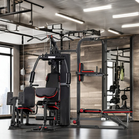 Machine de gymnastique à domicile multistations à câble réglable pour la musculation, la musculation, les exercices de fitness et les bras et le dos.