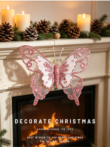 Farfalle Artificiali Realistiche Premium Glitterate Resistenti alle Intemperie per Decorazioni Casa, Matrimoni, Feste e Natale - Product Image 2