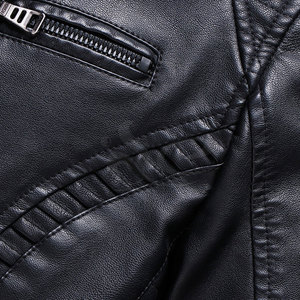 Chaqueta de Cuero para Hombre, Material Suave, Cuello Alto, Transpirable e Impermeable, de la Mejor Calidad, para Uso en Invierno - Product Image 4