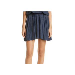 Abito Formale Corto Ramy Brook Judy Blu Navy Taglia XS con Maniche a Sbuffo, Vita Impero, Decorazione Arricciata, in Viscosa Traspirante per Giornate Primaverili - Product Image 3