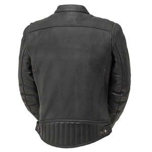 Breathable Waterproof Windproof Winter Men Leather Jacket Coated <b>Canvas</b> Vintage 100% High Quality Solid Color Casual Design for - Product Image 2