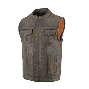 Custom <b>Men's</b> Durable Winter <b>Leather</b> <b>Vest</b> Best Quality Design Hot Selling <b>Leather</b> <b>Vest</b> for <b>Men</b> - Product Image 3