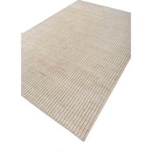 Alfombra Rectangular Contour Ivory de Lana Tejida a Mano, Clásica, de 10 mm de Grosor, para Entrada/Dormitorio, Color Sólido, Hecha a Mano, Hwl-317 - Product Image 2