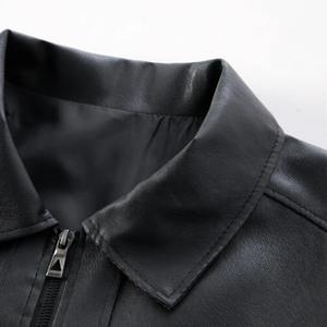 Chaqueta informal cálida de otoño e invierno, chaqueta negra de piel sintética, chaqueta impermeable a prueba de viento para exteriores, abrigo de piel sintética - Product Image 4