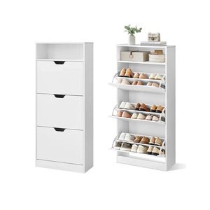 Customized Logo Modern 18 Pair 3 Drawer White MDF Storage <b>Shoes</b> <b>Cabinet</b> for Home Office Bedroom for Kitchen Apartment Furniture - Product Image 3