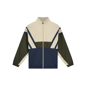 Veste coupe-vent pour homme en nylon polyester 100% avec fermeture éclair, vêtements pour homme personnalisés, conception personnalisée, veste légère en patchwork - Product Image 1