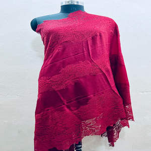 KC ENTERPRISES Best Quality Flexible Cloth <b>Pashmina</b> Lace Work Shawl Handcrafted Elegance - Product Image 3