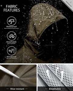 แจ็กเก็ตกันฝนกันน้ำฤดูหนาวทนทานด้วยผ้าเคลือบปิดซิปสำหรับการเดินป่ากลางแจ้งและการป้องกันที่ยาวนาน - Product Image 6