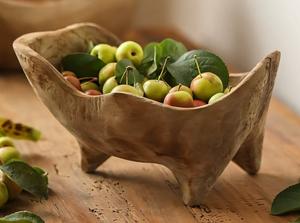 Bol à fruits en bois salade faite à la main ustensiles de cuisine faits à la main rustique bol décoratif cadeaux à la maison - Product Image 4