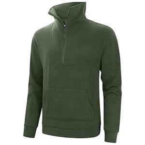 Sudadera con media cremallera de algodón de alta calidad para hombre, ropa para correr de fábrica personalizada con cuello simulado, Sudadera con capucha, opciones OEM ODM, camisetas activas - Product Image 3