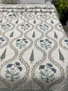 Diseñador étnico de alta calidad cosido a mano 90X108 "200GSM relleno de algodón bloque mágico bloque de mano impreso Reversible Jaipuri edredón - Product Image 5