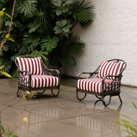 Fauteuil d'extérieur en rotin PE avec structure en aluminium pour hôtel, balcon et terrasse – Idéal pour projets hôteliers et de complexes balnéaires