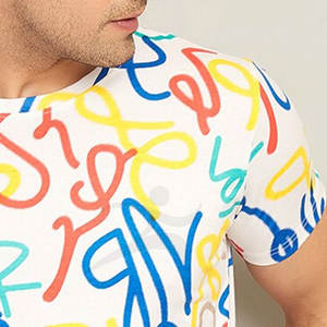 Nouveau design personnalisé couleur hommes Sublimation respirant séchage rapide hommes Sublimation T-shirt 100% coton T-shirt pour hommes coupe ample - Product Image 5