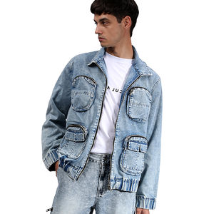 Chaqueta Vaquera Entallada para Hombre, Algodón Sólido, Cuello Alto, Estilo Urbano Informal, Prenda Exterior de Un Solo Pecho, Venta al Por Mayor OEM, Invierno - Product Image 6